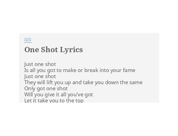 One Shot en Lyrics [Will Champlin]