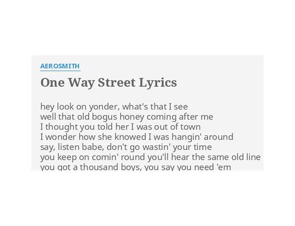 One way street en Lyrics [Daniel LindströM]