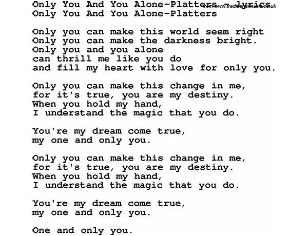 Only For You en Lyrics [Malachai]