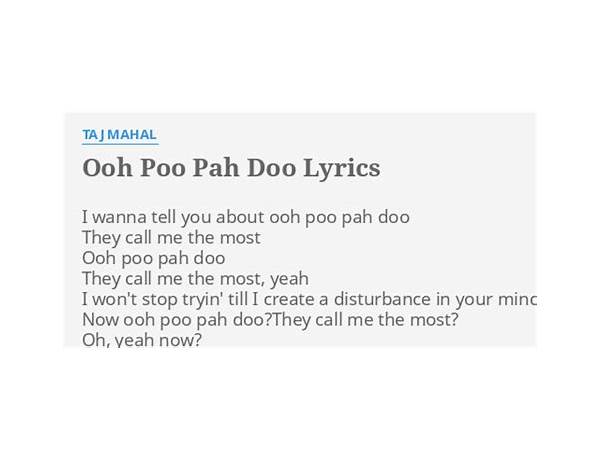 Ooh Poo Pah Doo en Lyrics [Taj Mahal]