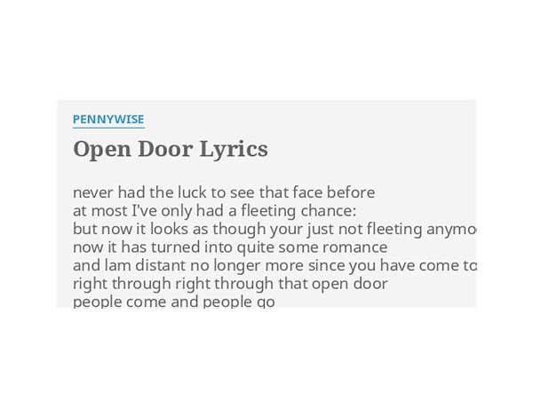 Open Door en Lyrics [Illogic & Blockhead]