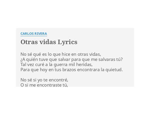 Otras vidas es Lyrics [Rufus T. Firefly]