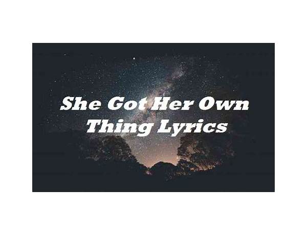 Own Thing en Lyrics [KiDD Crash]