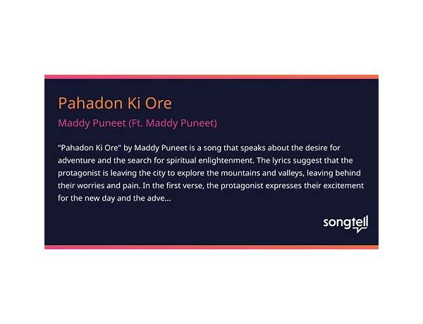 Pahadon Ki Ore gl Lyrics [Maddy Puneet]