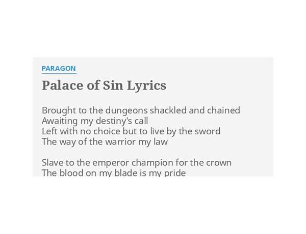 Palace Of Sin en Lyrics [Paragon]