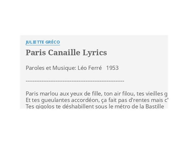 Paris-canaille fr Lyrics [Juliette Gréco]