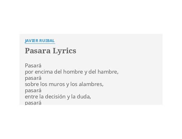Pasará es Lyrics [Javier Ruibal]