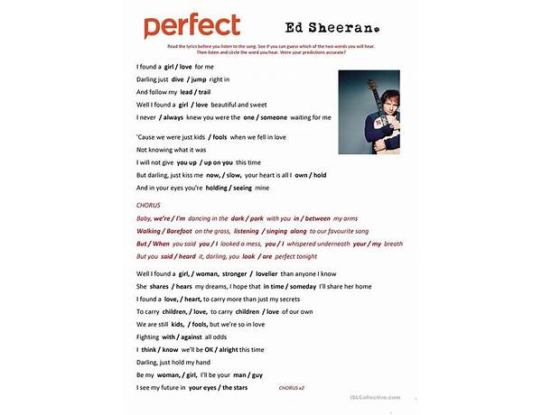 Perfect en Lyrics [Travis Wright]