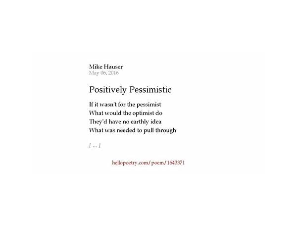 Pessimist Poetry en Lyrics [Lack]