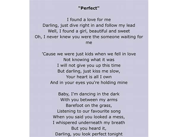 Picture Perfect en Lyrics [Lost:re]