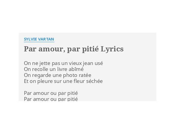 Pitié fr Lyrics [Achim]