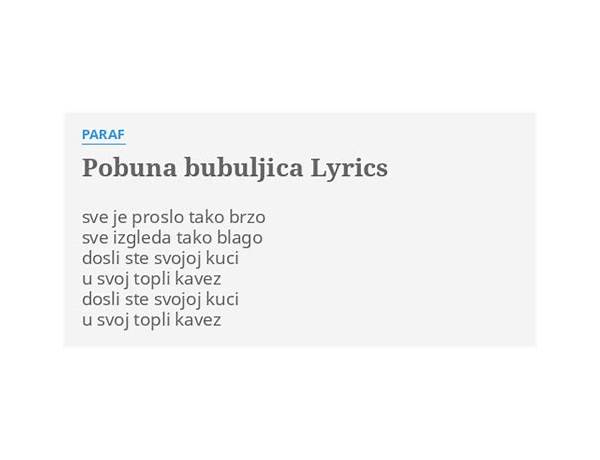 Pobuna bubuljica sr Lyrics [Paraf]