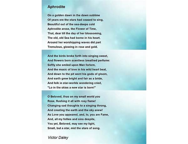 Poetry Goddess en Lyrics [Andy Steel]