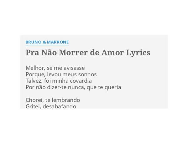 Pra Não Morrer de Amor pt Lyrics [Banda Calypso]