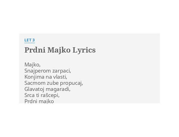 Prdni majko hr Lyrics [Let 3]