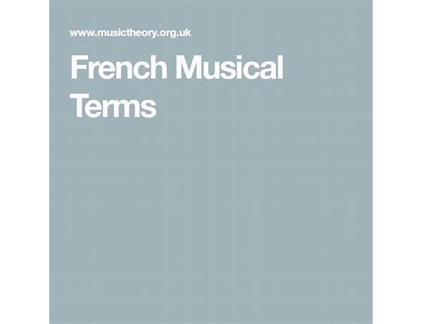 Produced: Big French, musical term