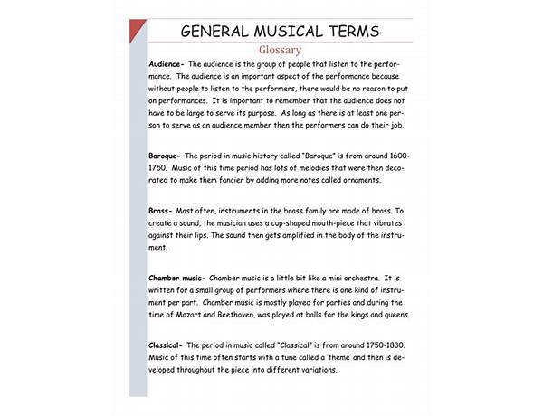 Produced: Général, musical term