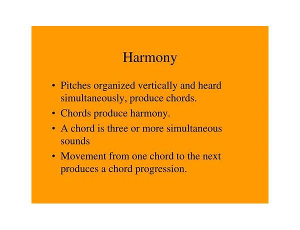 Produced: Harmony God, musical term