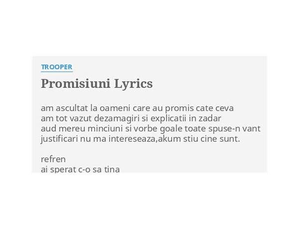 Promisiuni ro Lyrics [Compact]