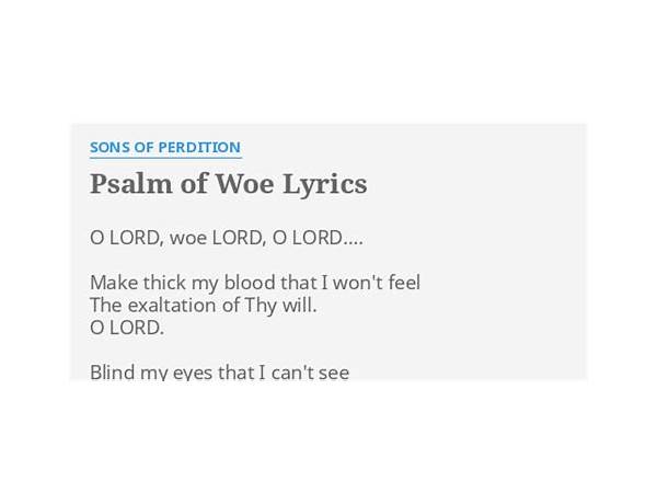 Psalm of Woe en Lyrics [Sons of Perdition]