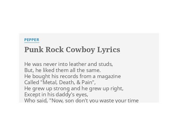 Punk Rock Cowboy en Lyrics [Pepper]