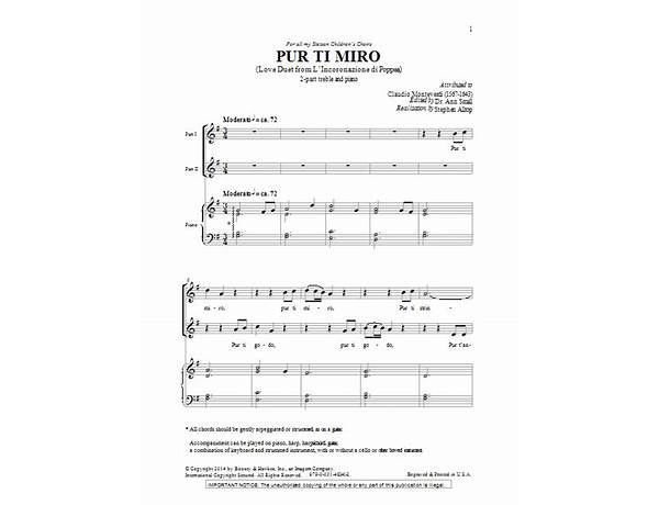 Pur ti miro it Lyrics [Claudio Monteverdi]