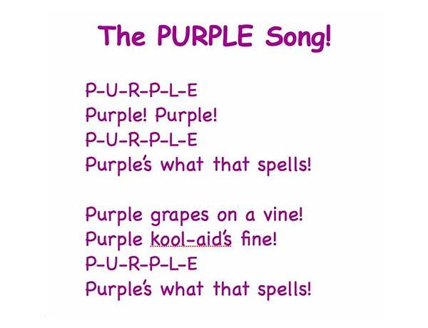 Purple Song en Lyrics [Fellatia G]