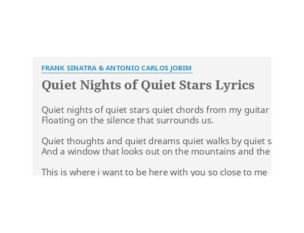 Quiet Night en Lyrics [Barbra Streisand]