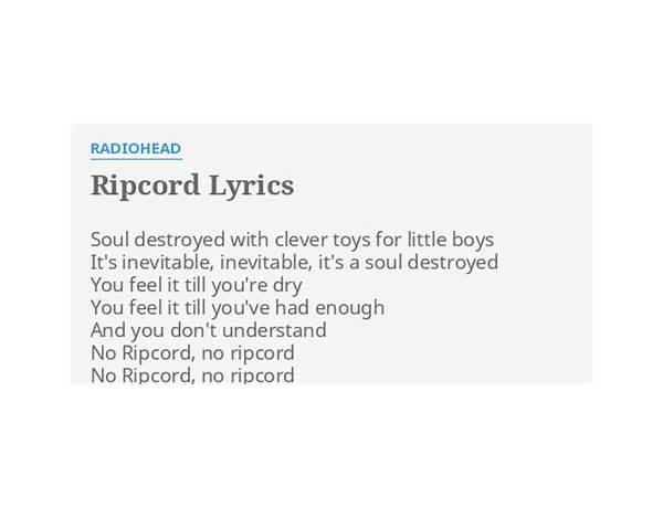 RIPCORD en Lyrics [Killplurbs]