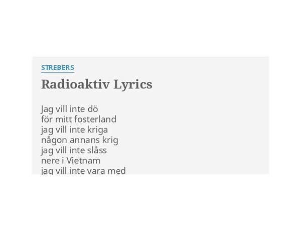 Radioaktiv sv Lyrics [Ella Rammelt]