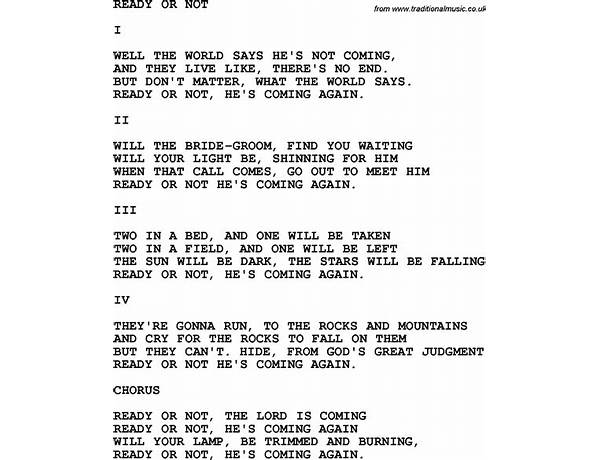 Ready Or Not en Lyrics [The Submarines]