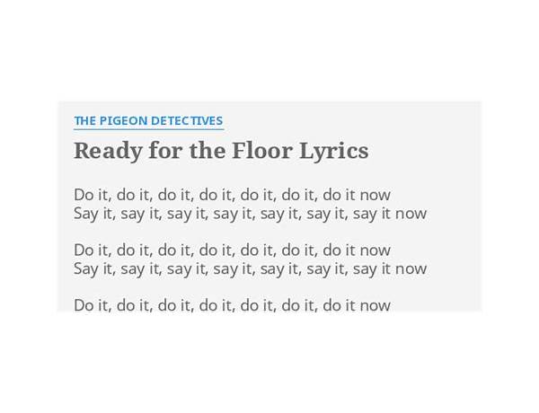 Ready for the Floor en Lyrics [Hot Chip]