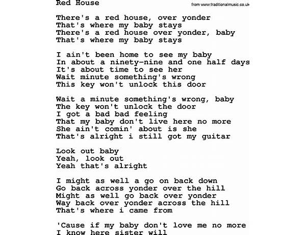 Red House en Lyrics [Jimi Hendrix]