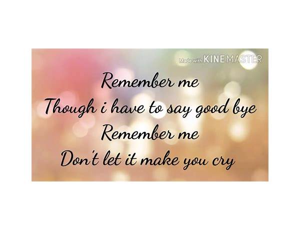 Remember Me en Lyrics [Fawn Wood]