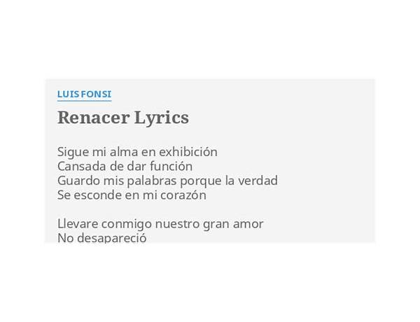 Renacer es Lyrics [Matias Carrica]