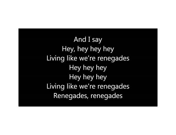 Renegades en Lyrics [Our Promise]