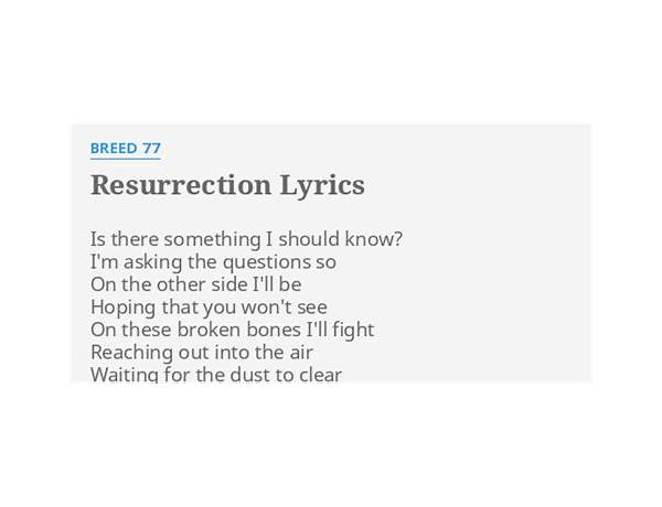 Resurrection en Lyrics [Breed 77]