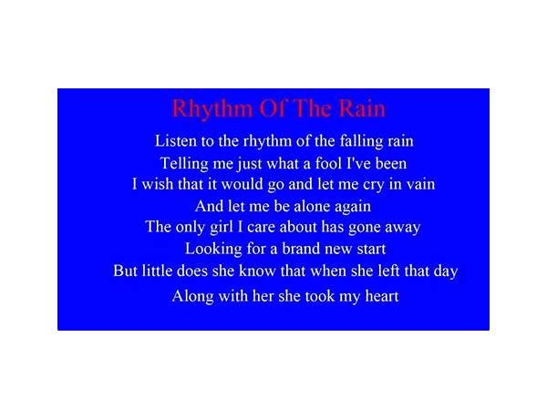 Rhythm of the Rain en Lyrics [Jerry Jeff Walker]