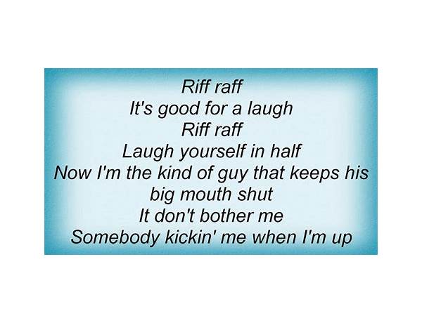 Riff Raff en Lyrics [Peeple Watchin\']