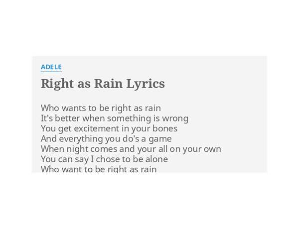 Right As Rain en Lyrics [Courrier]