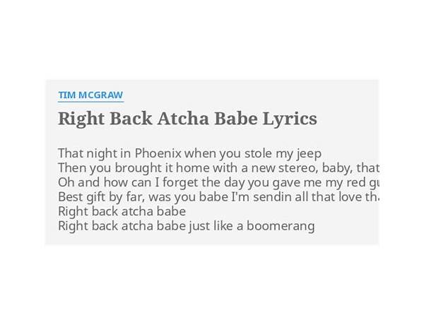 Right Back Atcha en Lyrics [Rhett Akins]