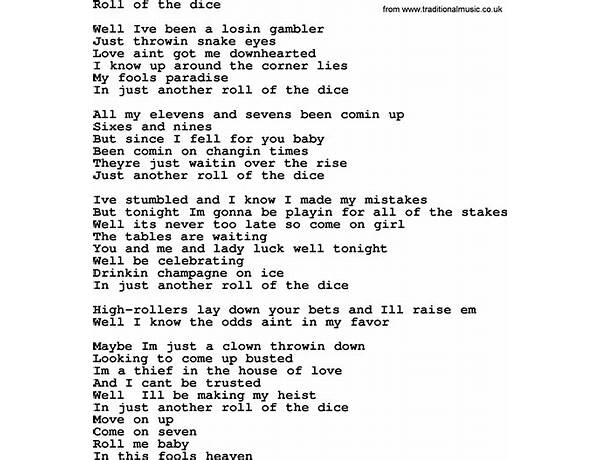 Roll the Dice en Lyrics [Pac Div]