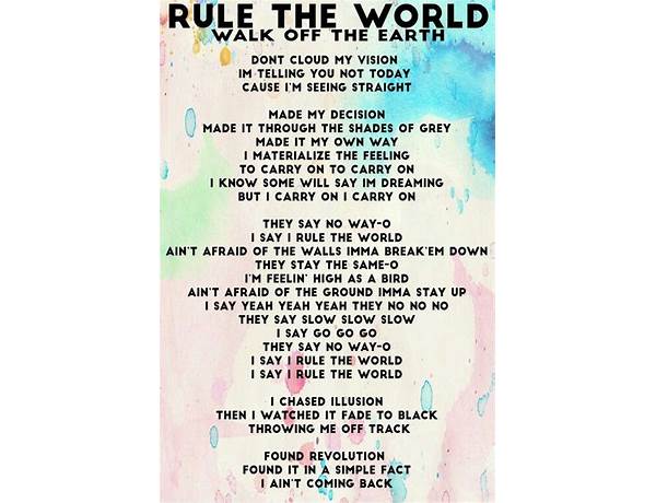 Rule The World it Lyrics [Camilla Kerslake]