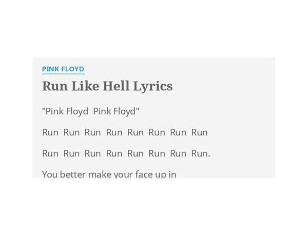 Run Like Hell en Lyrics [Primus]