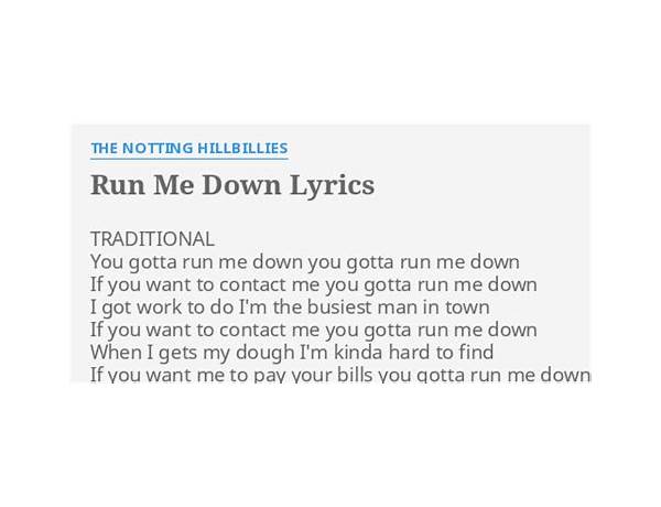 Run Me Down en Lyrics [The Black Keys]