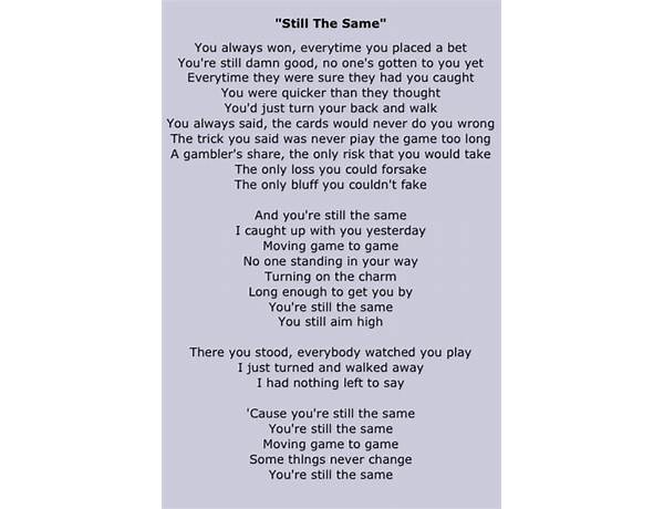 STILL THE SAME en Lyrics [2kcol]