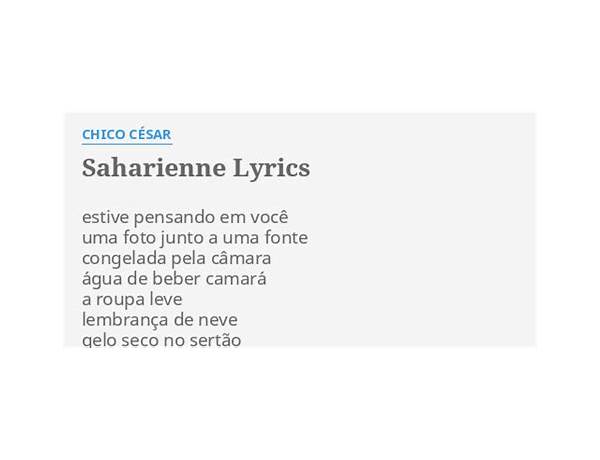 Saharienne pt Lyrics [Chico César]