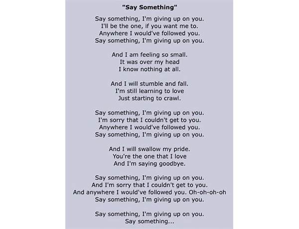 Say Something en Lyrics [Kylie Minogue]