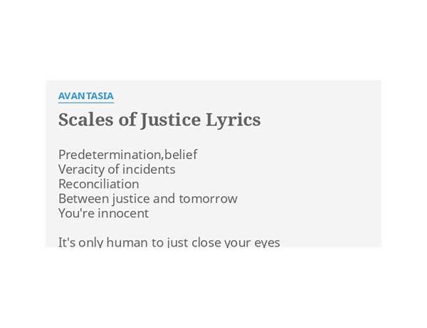 Scales of Justice en Lyrics [Avantasia]