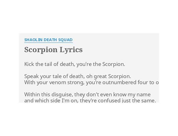 Scorpion en Lyrics [Shaolin Death Squad]